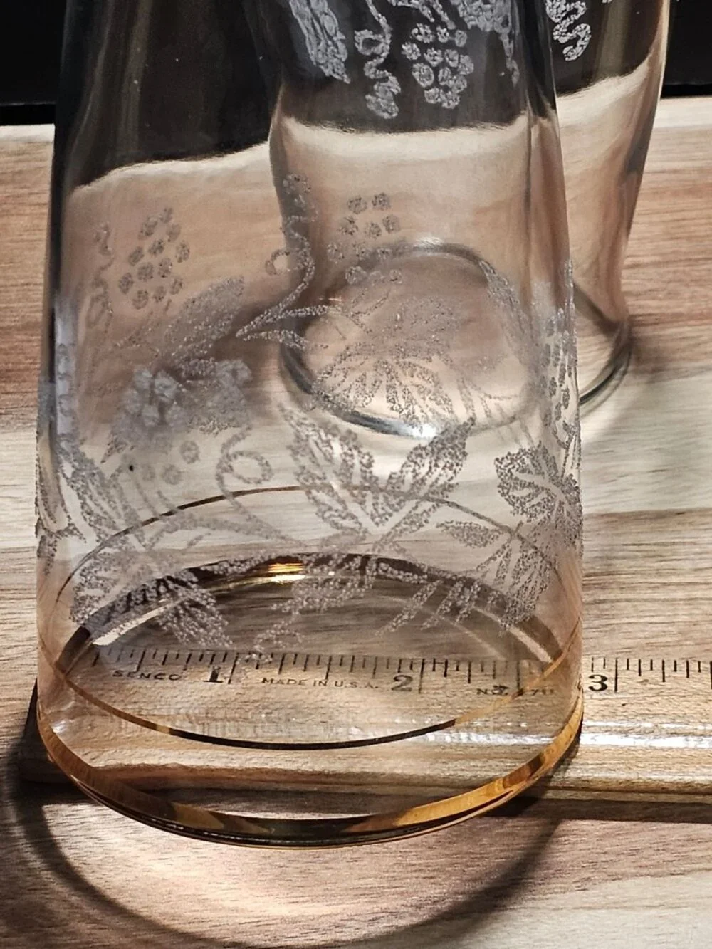 2 Bartlett Collins Golden Fruit Tumbler Glasses 1947 Vintage White Fruit Gold ba